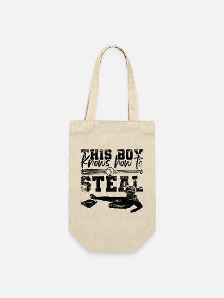 Baseball Junge - Geschenkbeutel für Flaschen - Natur
