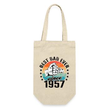 Bester Papa der Welt seit 1957 Vatertag Geburtstag - Geschenkbeutel für Flaschen - Natur - Vorne