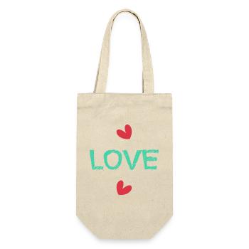 LIEBE. HEILIGER VALENTINSTAG. Junggesellinnenabschied. ICH LIEBE DICH. ICH LIEBE DICH. - Geschenkbeutel für Flaschen - Natur - Vorne