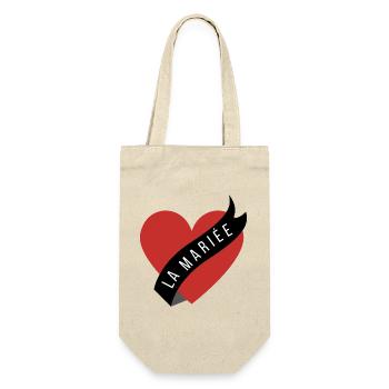 La mariée cœur rouge et ruban - Sac à bouteille - nature - Devant