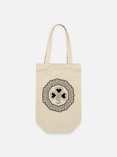 Herz-Triquetra-Knoten Wikingersymbol - Geschenkbeutel für Flaschen - Natur