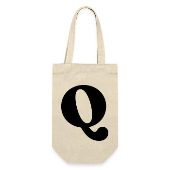 Buchstabe Q - Geschenkbeutel für Flaschen - Natur - Vorne