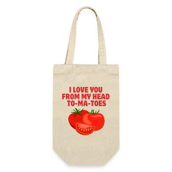 Ich liebe dich, liebe, Tomaten - Geschenkbeutel für Flaschen - Natur - Vorne
