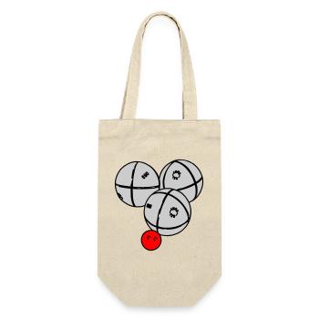 Petanque Kugeln - Geschenkbeutel für Flaschen - Natur - Vorne