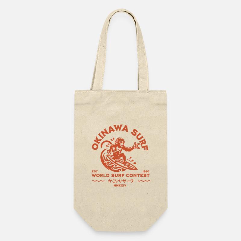 Okinawa Surf Monkey (kakoii surf) - Geschenkbeutel für Flaschen - Natur