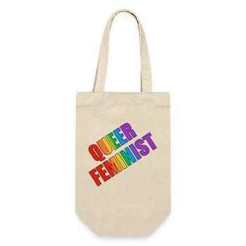 Queer-Feministin - Geschenkbeutel für Flaschen - Natur - Vorne