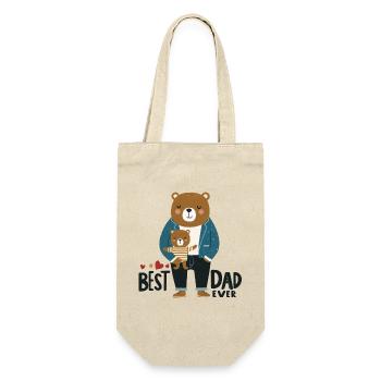 Der beste Vater aller Zeiten. Vatertag - Geschenkbeutel für Flaschen - Natur - Vorne