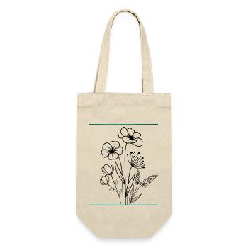 Blumenstrauß - Geschenkbeutel für Flaschen - Natur - Vorne