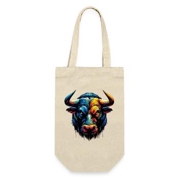 Stier - Geschenkbeutel für Flaschen - Natur - Vorne