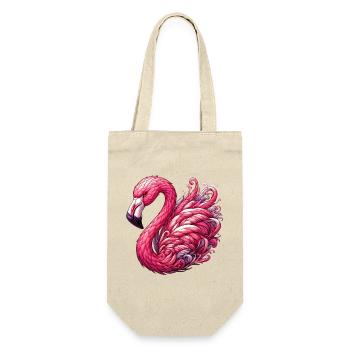 Flamingo - Geschenkbeutel für Flaschen - Natur - Vorne