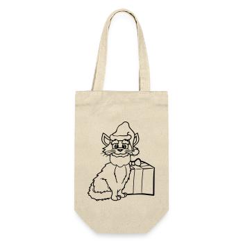 Cadeau de Noël d’hiver pour chat du Père Noël - Sac à bouteille - nature - Devant