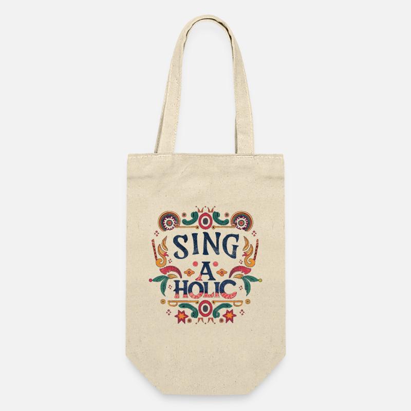 Sing-aholic - Geschenkbeutel für Flaschen - Natur