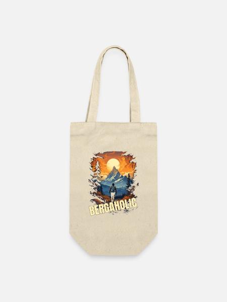 Bergaholic - Geschenkbeutel für Flaschen - Natur