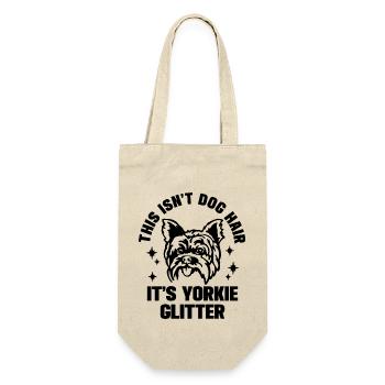 This isn't dog hair, it's yorkie glitter - Geschenkbeutel für Flaschen - Natur - Vorne