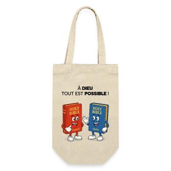 Bibel T-Shirt - Geschenkbeutel für Flaschen - Natur - Vorne