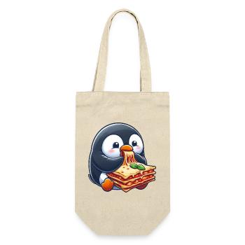 Cute Penguin with Lasagna Italian Food - Gift Bag for Bottles - nature - Front
