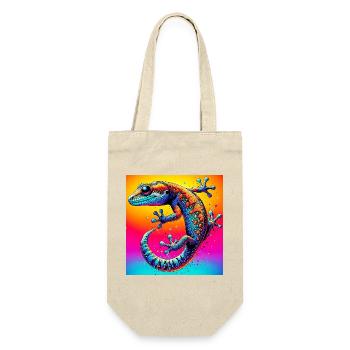 Gecko - Geschenkbeutel für Flaschen - Natur - Vorne
