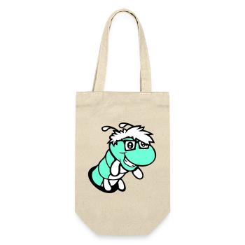nerd caterpillar looks hole geek worm horn-rimmed glasses smart - Gift Bag for Bottles - nature - Front