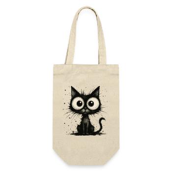 Funny black cat with big eyes – splash - Gift Bag for Bottles - nature - Front