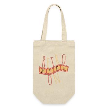 Retro Mood On – Vintage Style - Geschenkbeutel für Flaschen - Natur - Vorne
