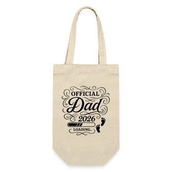 Dad 2026 Papa Loading Vaterschaft - Geschenkbeutel für Flaschen - Natur - Vorne