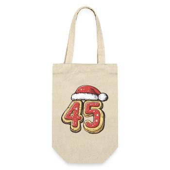 45 Zahl Keks Weihnachten - Geschenkbeutel für Flaschen - Natur - Vorne