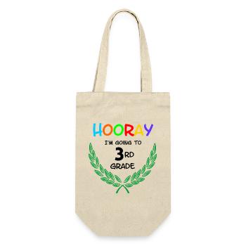 Hooray I'm going to 3rd grade** - Gift Bag for Bottles - nature - Front