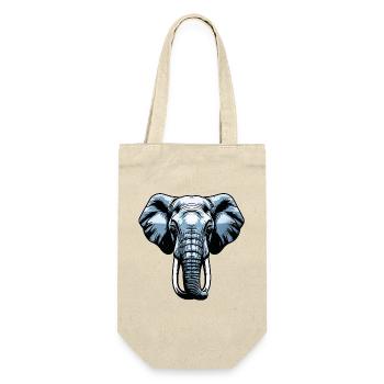 Blue Elephant Head Vector - Gift Bag for Bottles - nature - Front