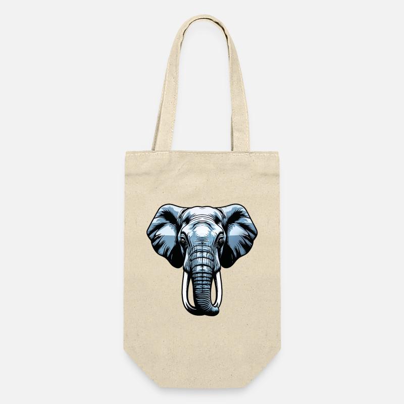 Blue Elephant Head Vector - Gift Bag for Bottles - nature