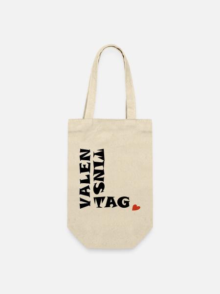 Valentinstag mit Herz - Geschenkbeutel für Flaschen - Natur