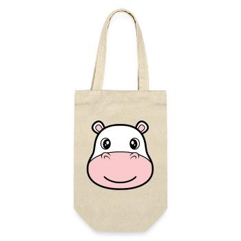 Nilpferd Kopf Gesicht Maske Lächeln - Geschenkbeutel für Flaschen - Natur - Vorne
