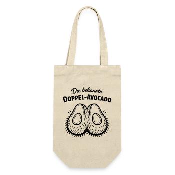 Doppel Avocado behaart unter der Gürtellinie - Geschenkbeutel für Flaschen - Natur - Vorne