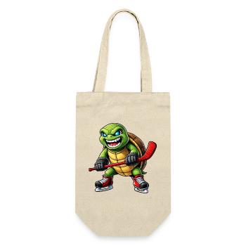 Aggressive Schildkröte Eishockey Spieler Horror - Gift Bag for Bottles - nature - Front