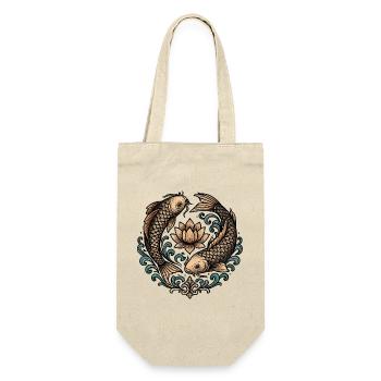 Tatouage d’harmonie du cercle de koi et lotus - Sac à bouteille - nature - Devant