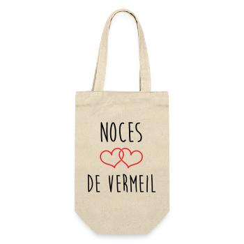 Vermeil-Hochzeit 45 Jahre Ehe - Geschenkbeutel für Flaschen - Natur - Vorne