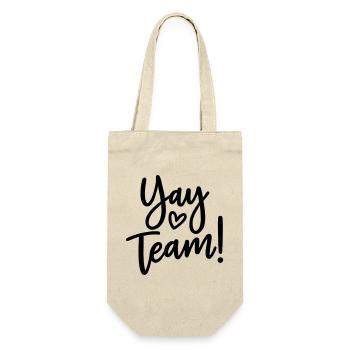 Yay team - Geschenkbeutel für Flaschen - Natur - Vorne