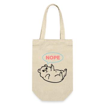 Hamster Nope Comic Sprechblase - Geschenkbeutel für Flaschen - Natur - Vorne