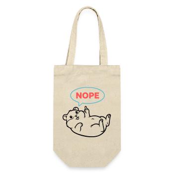 Hamster Nope Comic Farbig - Geschenkbeutel für Flaschen - Natur - Vorne