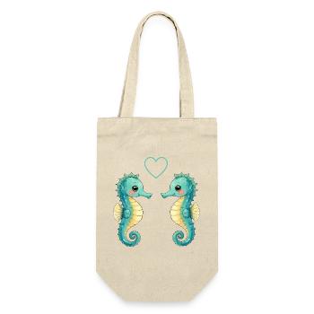 Two Seahorse Pair - Gift Bag for Bottles - nature - Front
