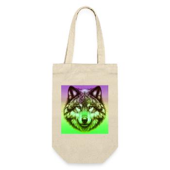Wolf - Geschenkbeutel für Flaschen - Natur - Vorne