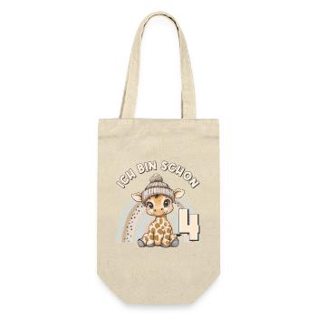 4e anniversaire girafe arc-en-ciel mignonne mignonne - Sac à bouteille - nature - Devant