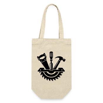 Outil de menuisier – Logo du charpentier - Sac à bouteille - nature - Devant