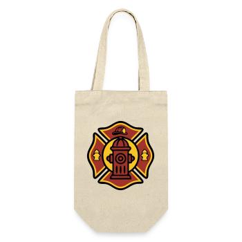Icône du blason d’incendie du camion de pompiers - Sac à bouteille - nature - Devant