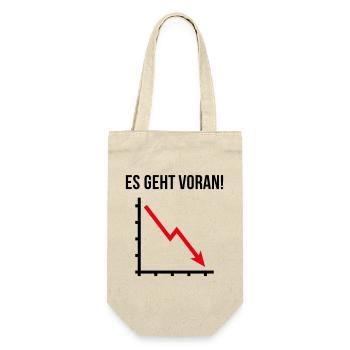Es Geht Voran! (Fortschritt / Abwärts / POS 2C) - Geschenkbeutel für Flaschen - Natur - Vorne
