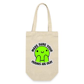 Assurez-vous que vos amis vont bien Logo de citation des amis - Sac à bouteille - nature - Devant
