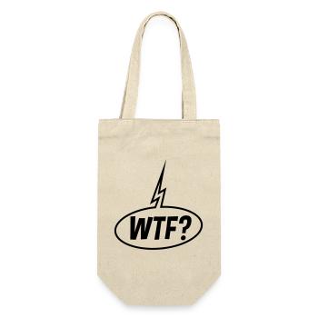 WTF Speech Bubble (Question Mark / Black) - Gift Bag for Bottles - nature - Front