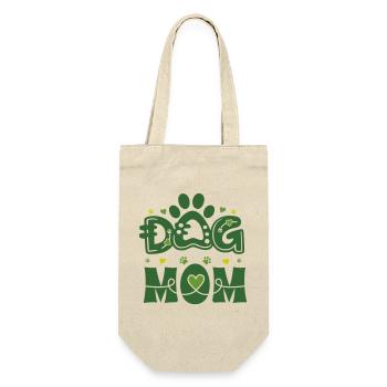 Dog Mom – Modern Pet Pride 🐾 - Gift Bag for Bottles - nature - Front