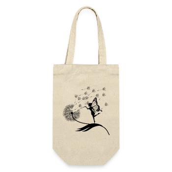 Schmetterlingdesign Pusteblumen Wiese Herzen Feen - Geschenkbeutel für Flaschen - Natur - Vorne