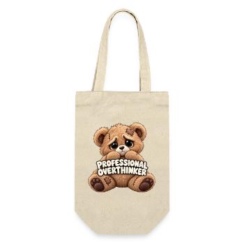 Professioneller Grübler Bär - Geschenkbeutel für Flaschen - Natur - Vorne