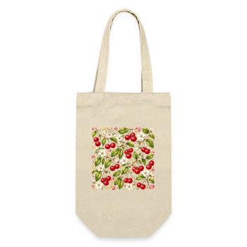 Kirschen Muster Botanisch Sommer Garten Früchte - Geschenkbeutel für Flaschen - Natur - Vorne